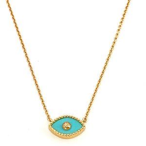 NEW  Authentic Tory Burch Gold & Howlite Evil Eye Necklace $148